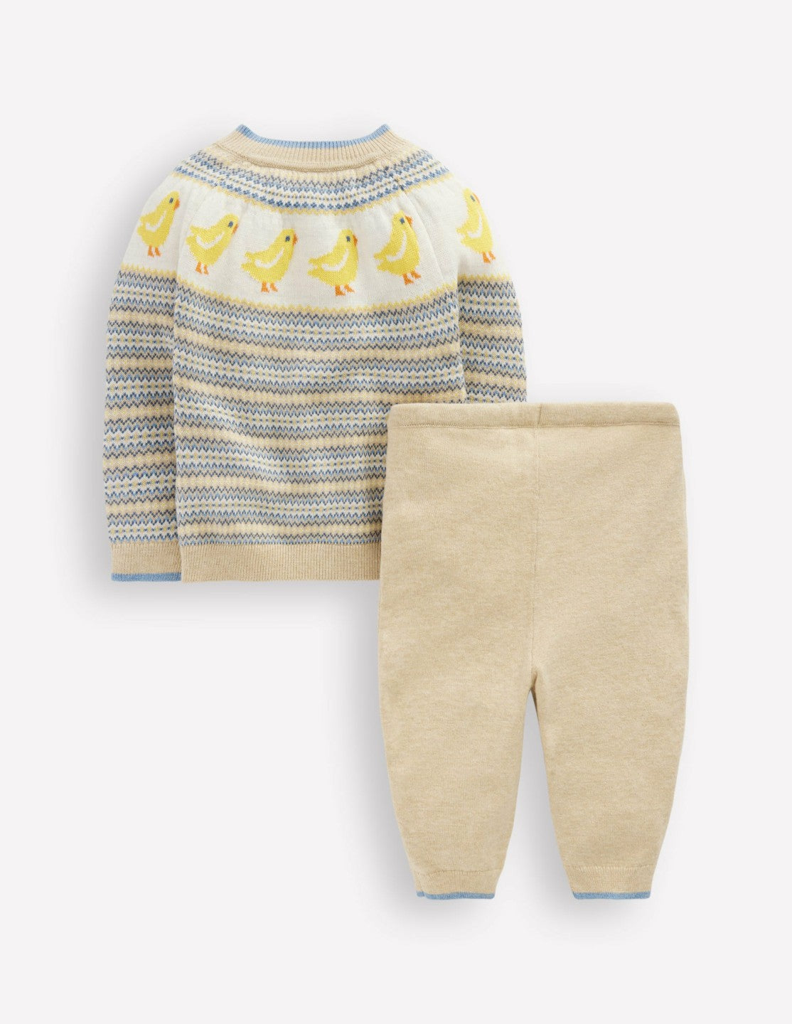 Boden Baby|Sale Fair Isle Knitted Play Set-Oatmeal Marl Chicks