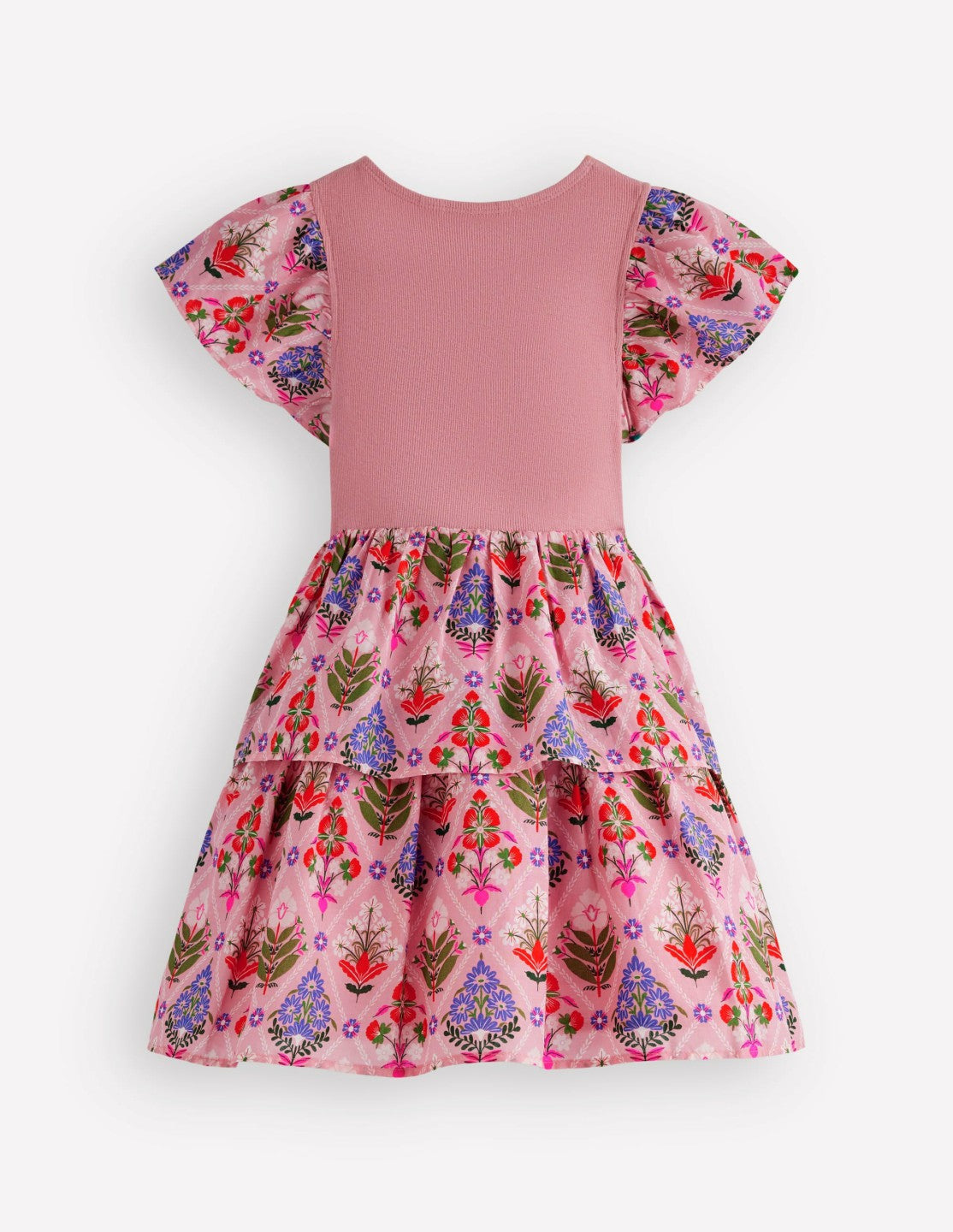 Boden Baby|Girls Woven Mix Twirly Dress-Multi Diamond Floral