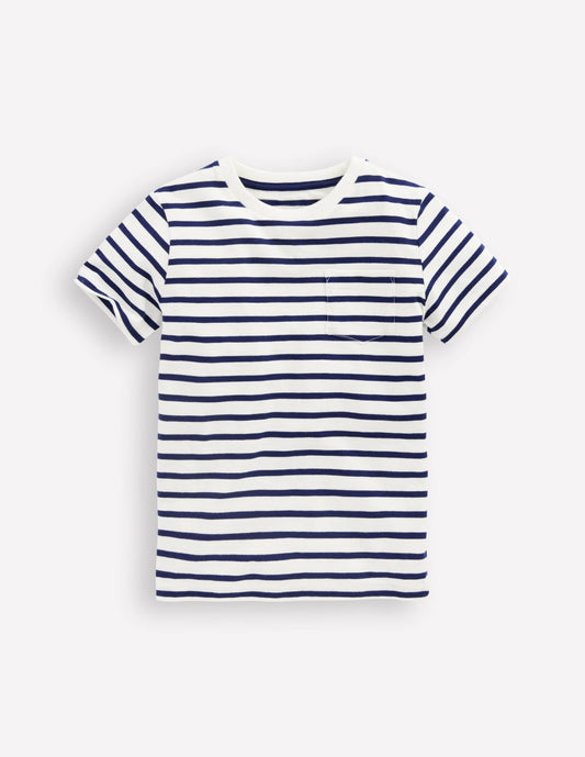 Boden Baby|Boys Everyday Short Sleeve T-Shirt-Ivory/College Navy