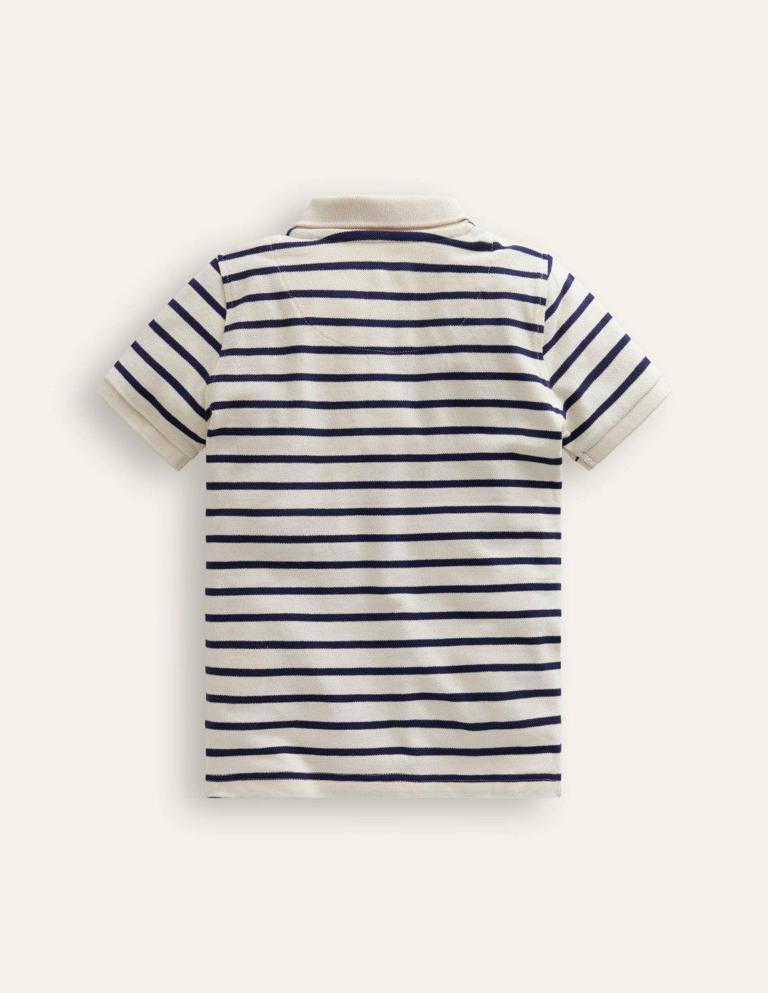 Boden Baby|Boys Piqué Polo Shirt-Ivory/College Navy