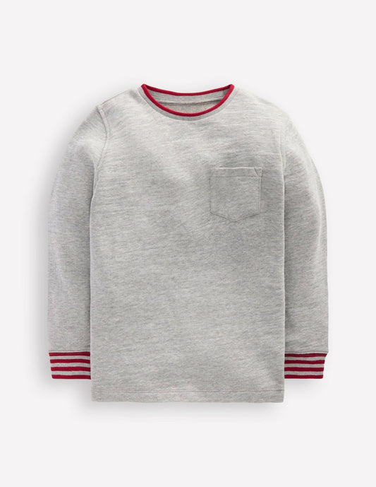 Boden Baby|Sale|Boys Cosy Mid-weight T-shirt-Grey Marl