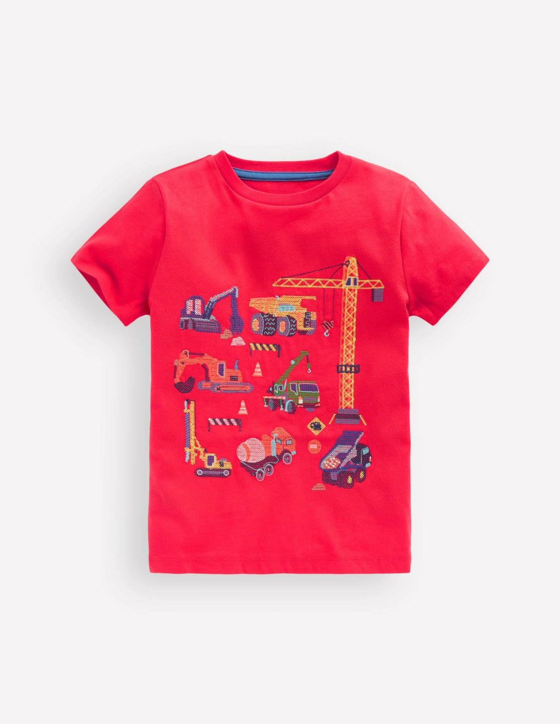 Boden Baby|Boys Superstitch T-Shirt-Terracotta Tractors