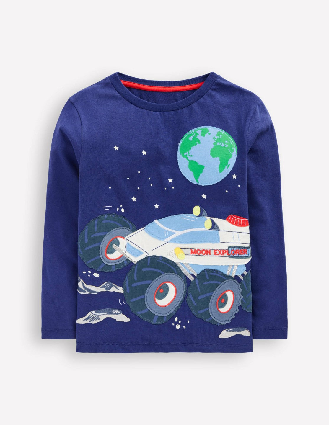 Boden Baby|Sale|Boys Long Sleeve Appliqué T-shirt-Twilight Blue Moon Explorer