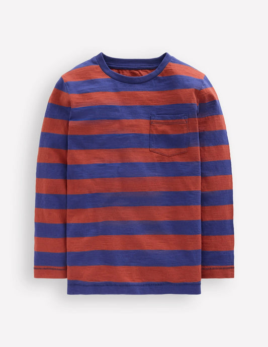 Boden Baby|Sale Everyday Long Sleeve T-Shirt-Starboard Blue/ Chestnut Brown