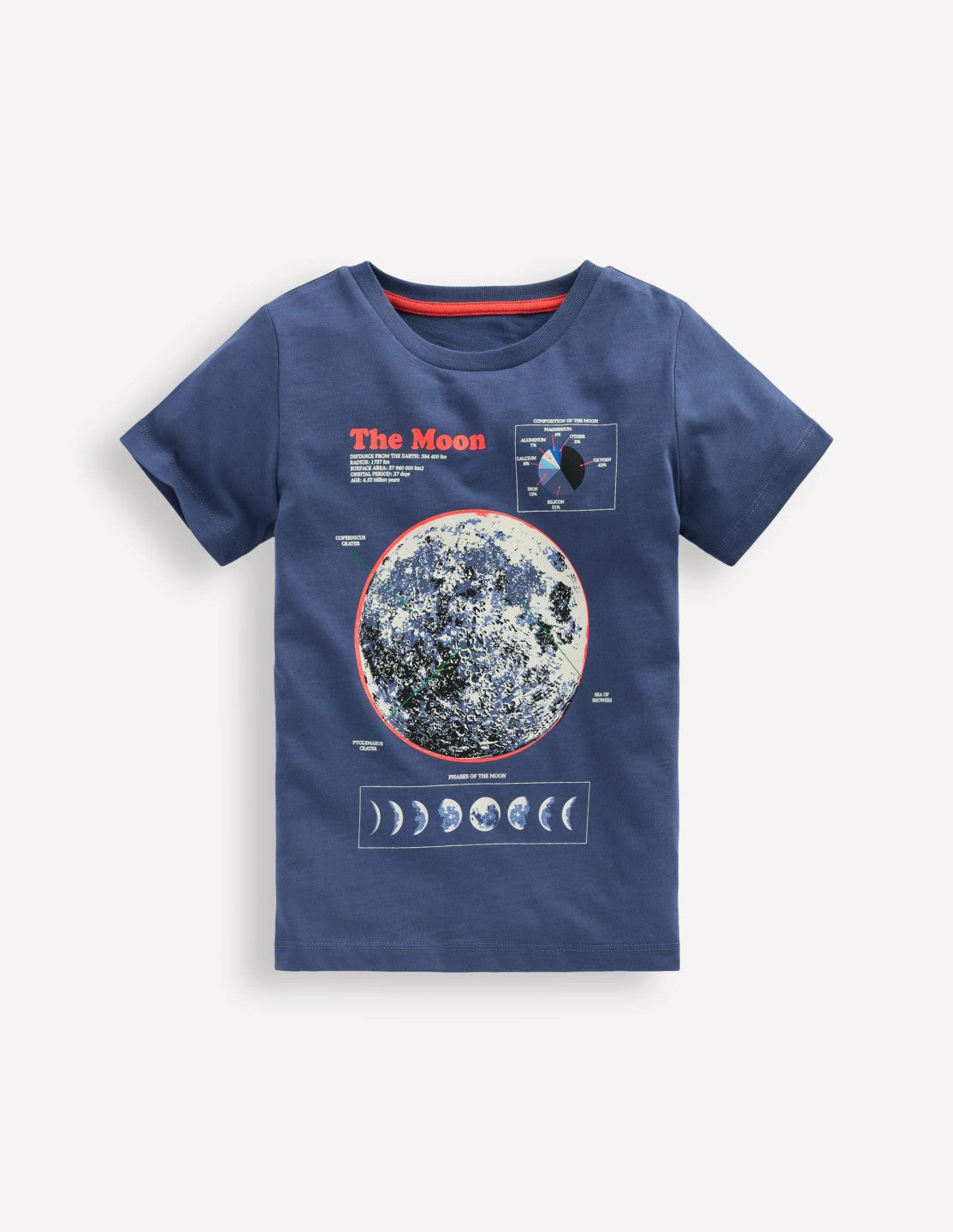 Boden Baby|Boys Glow-In-The-Dark T-shirt-Robot Blue Marl Moon