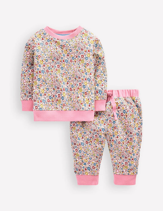 Boden Baby|Sale Appliqué Sweatshirt Set-Multi Vintage Floral Ditsy