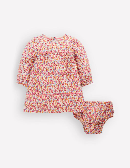 Boden Baby Tiered Ric Rac Dress-Pink Ditsy Floral