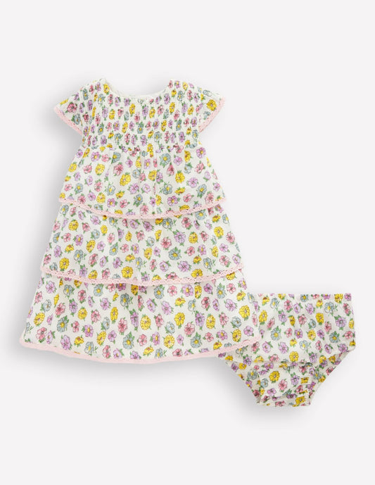 Boden Baby|Sale Tiered Woven Dress-Soft Ivory Rose