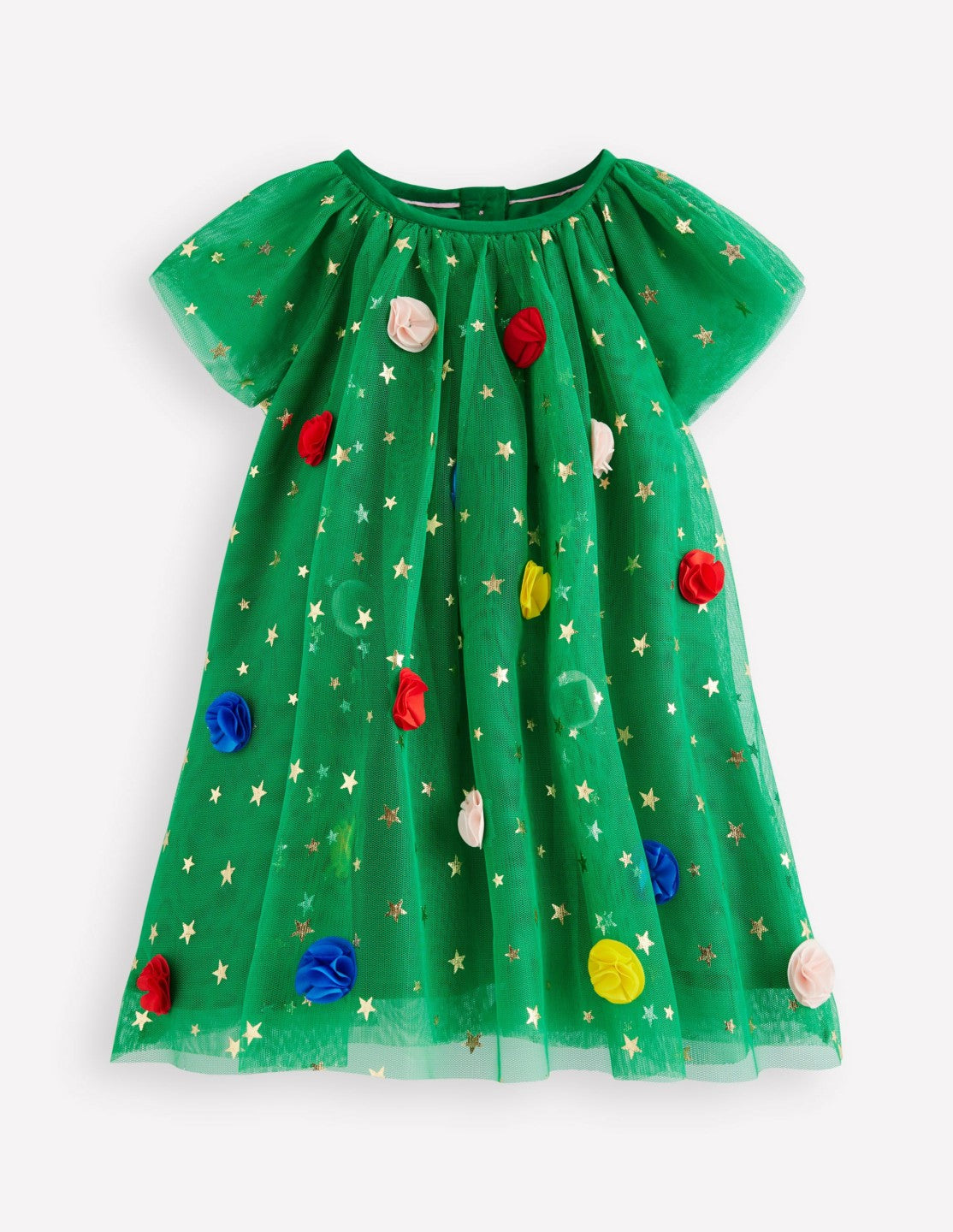 Boden Baby|Sale Layered Tulle Dress-Green Christmas Tree