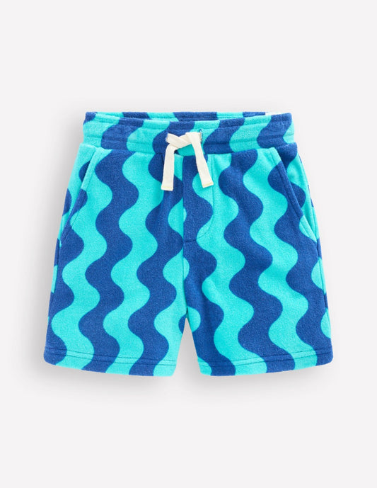 Boden Sale|Boys Towelling Shorts-Sapphire Blue Wave