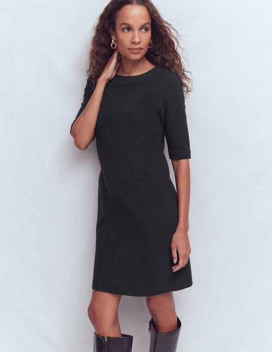 Boden Dresses Nessa Ottoman Shift Dress-Black