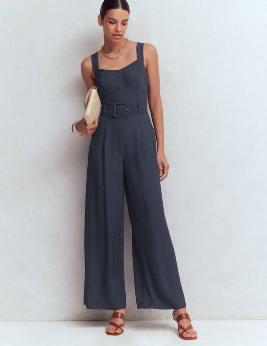 Boden Dresses Boned Bodice Occasion Jumpsuit-Navy