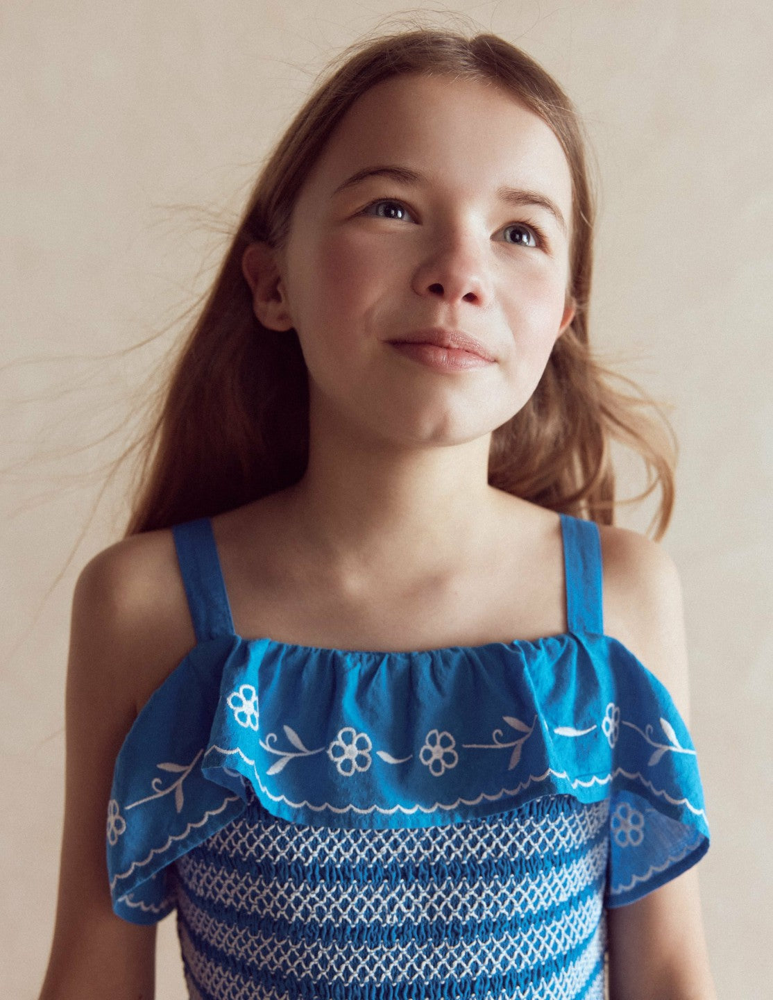 Boden Baby|Girls Jersey Embroidered Midi Dress-Kingfisher Blue