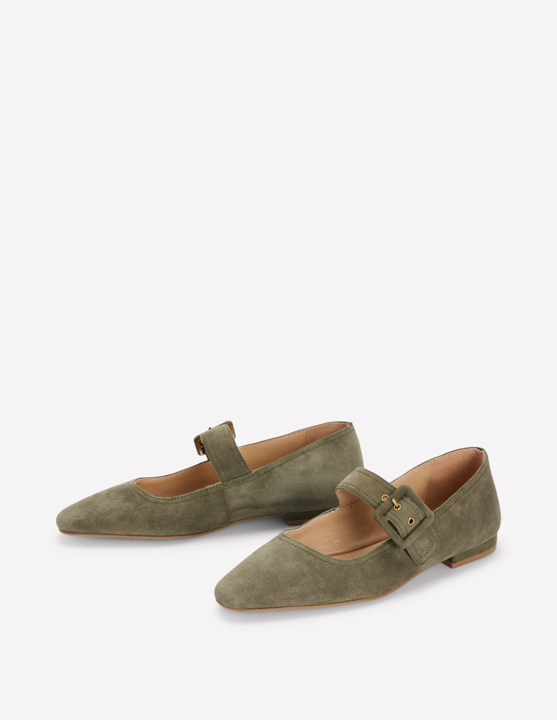 Boden Women Vic Chisel Toe Mary Janes-Deep Olive