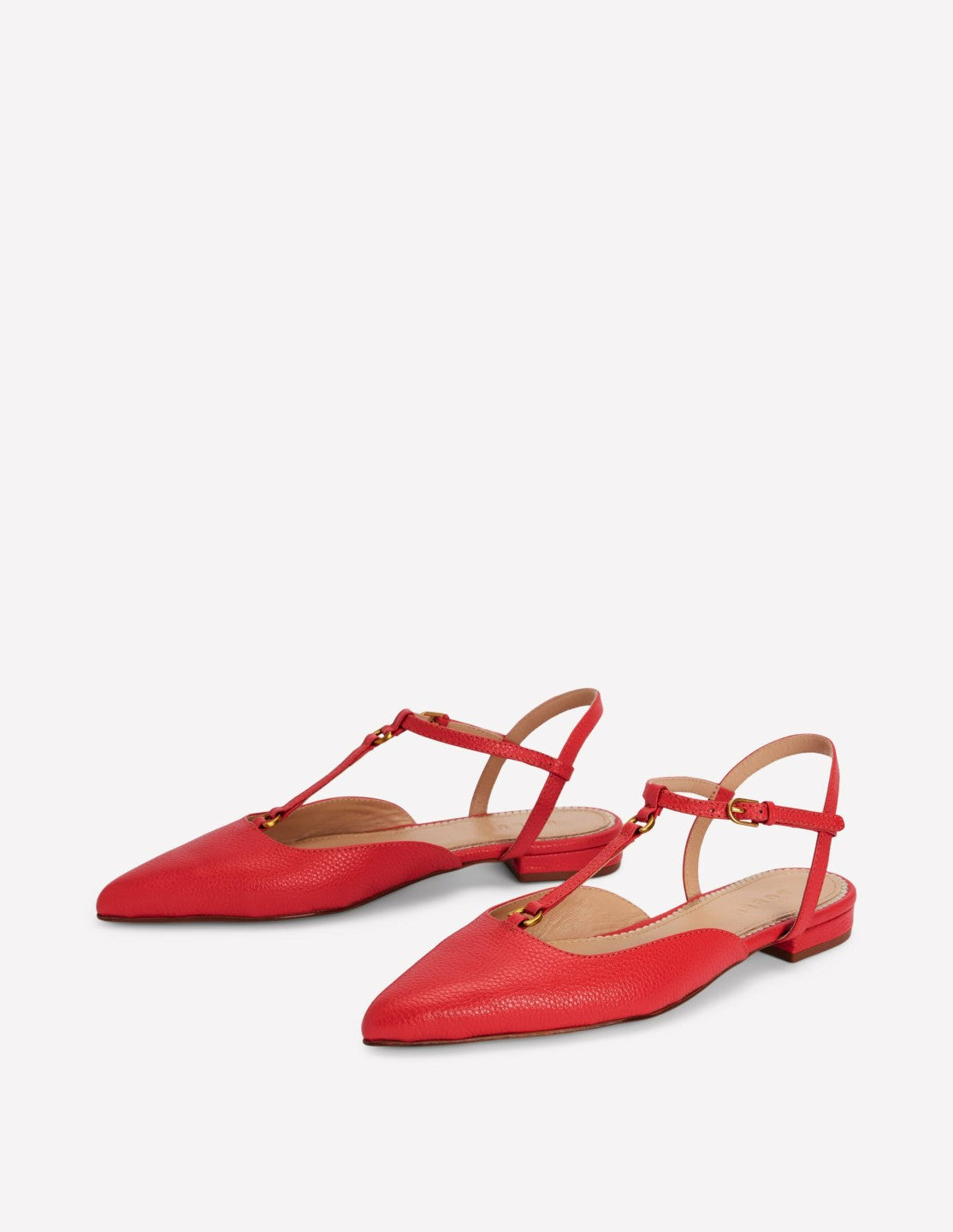 Boden Women T-Bar Point Flats-Post Box Red