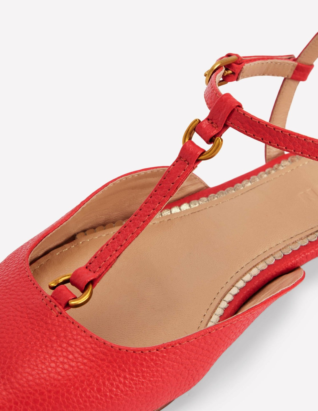 Boden Women T-Bar Point Flats-Post Box Red