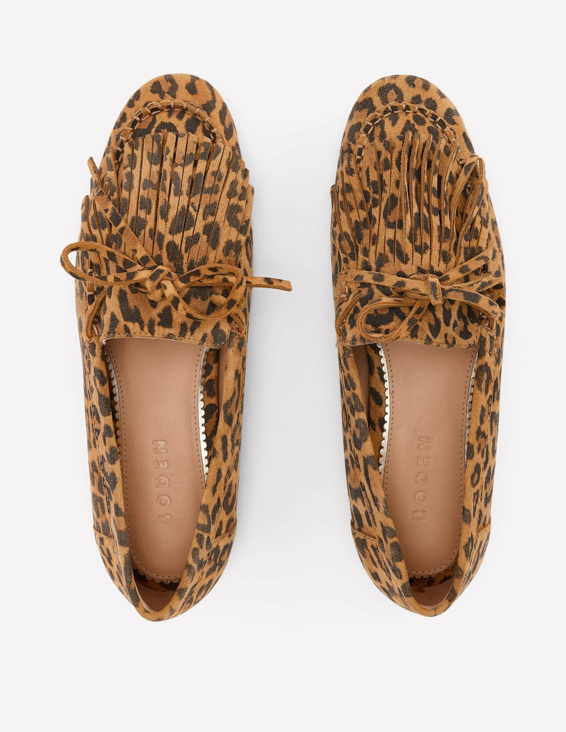 Boden Women Soft Tassel Deck Shoes-Leopard