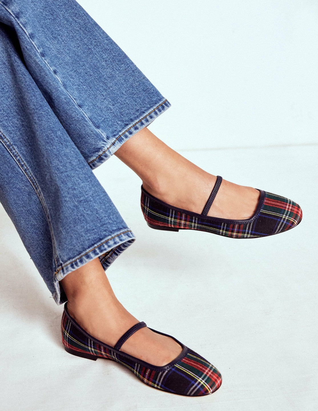 Boden Women Thea Mary Jane Ballet Flats-Check