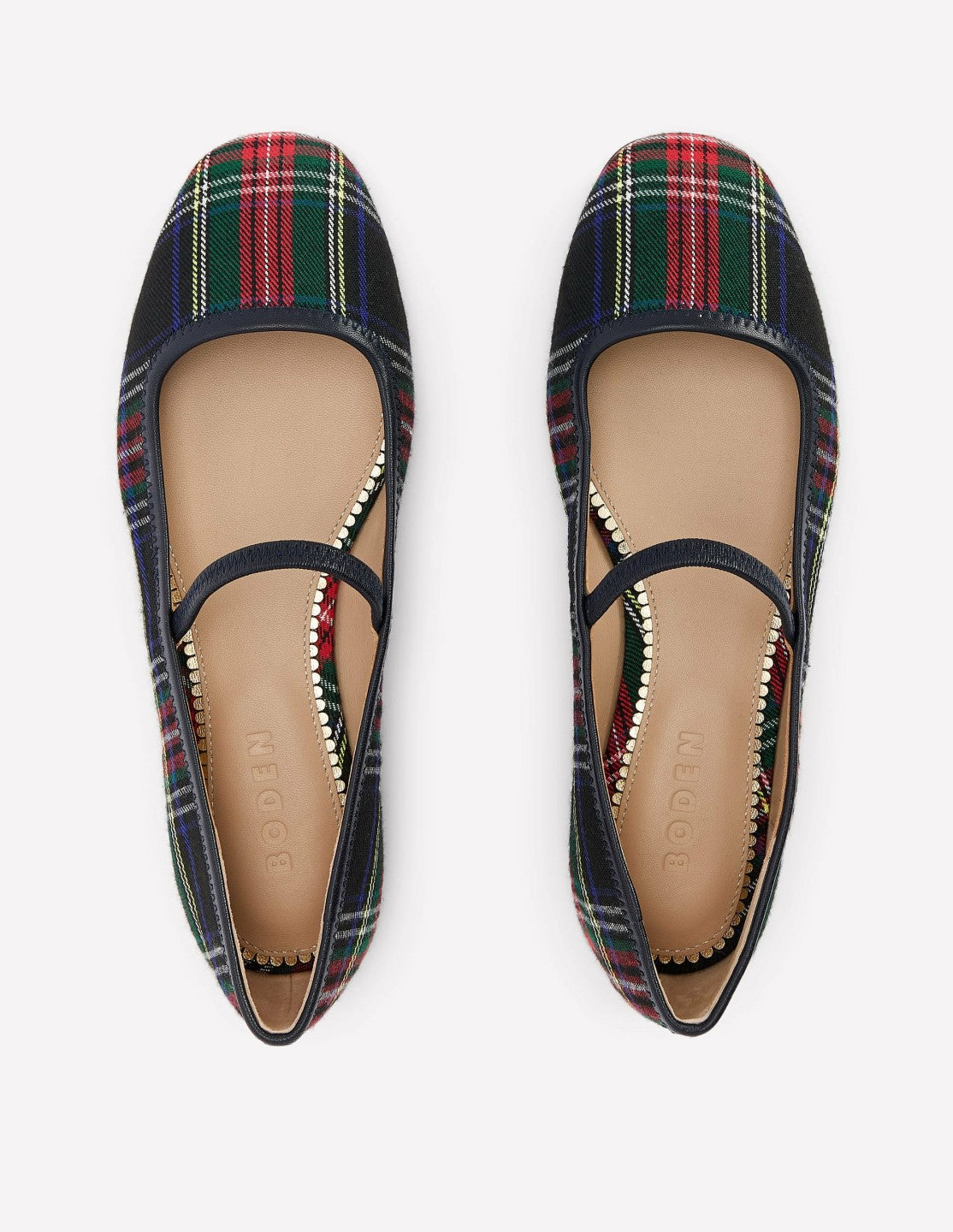 Boden Women Thea Mary Jane Ballet Flats-Check