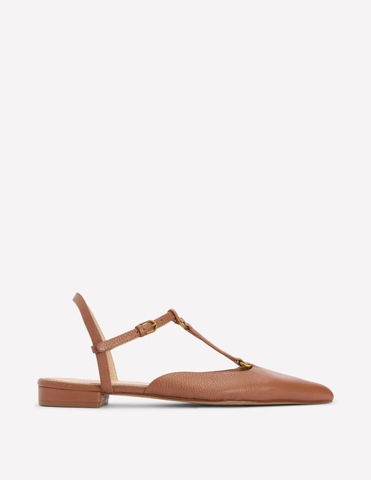 Boden Women T-Bar Point Flats-Tan