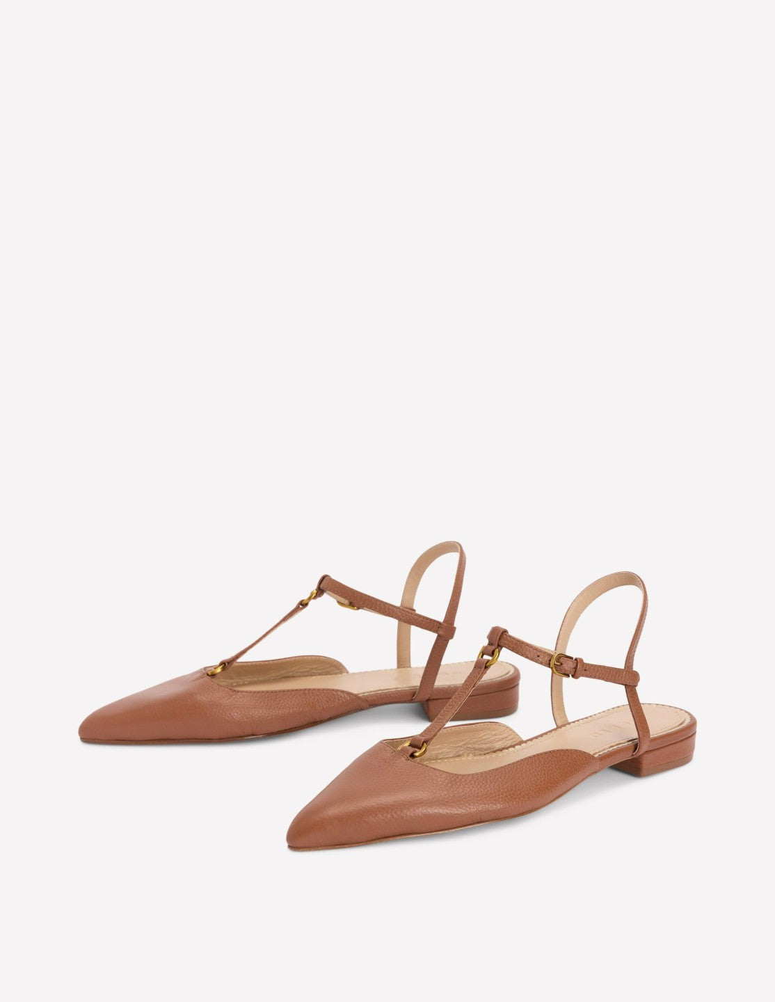 Boden Women T-Bar Point Flats-Tan