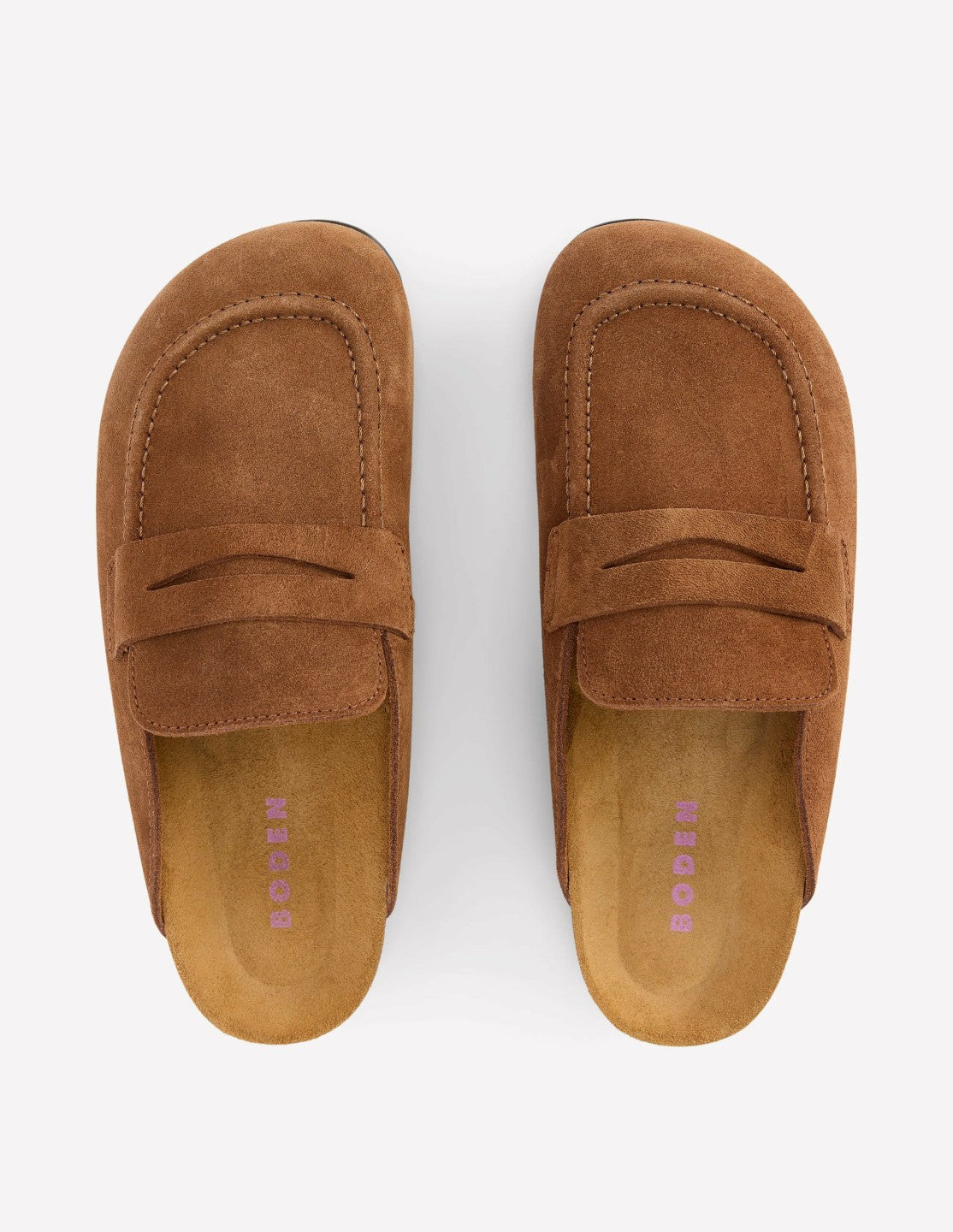 Boden Women Suede Mule Clog-Raw Umber