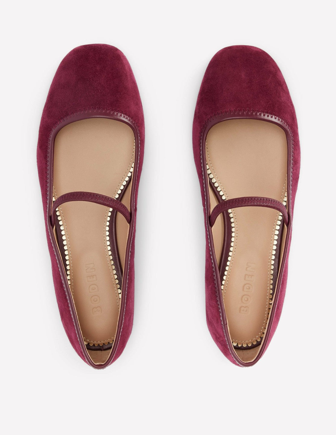 Boden Women Thea Mary Jane Ballet Flats-Oxblood