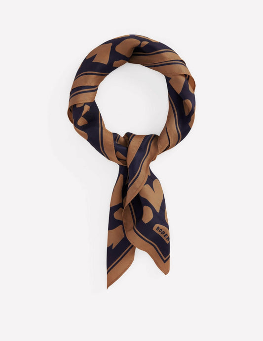 Boden Women Elisabeth Silk Square Scarf-Heart Scatter