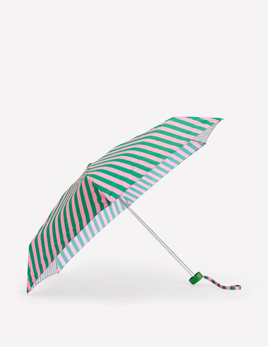 Boden Women Small Umbrella-Green/Pink Stripe