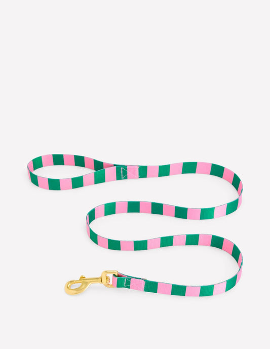 Boden Women Dog Lead-Green/Pink Stripe