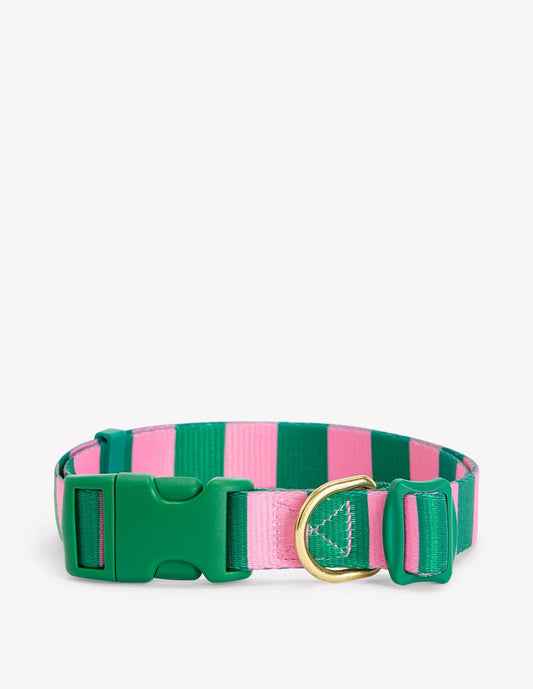 Boden Women Dog Collar-Green/Pink Stripe