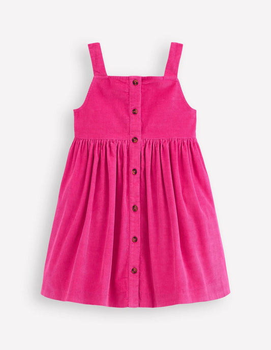 Boden Girls Button-through Pinafore Dress-Raspberry Pink