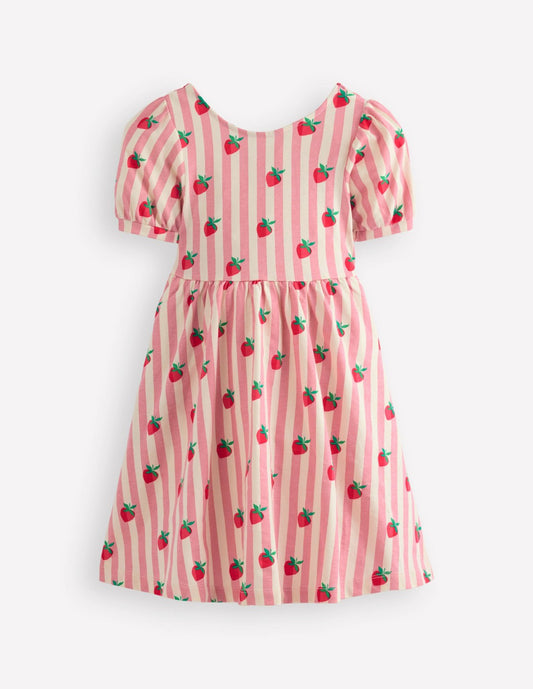 Boden Girls Ballerina Jersey Dress-Almond Pink Strawberry Stripe