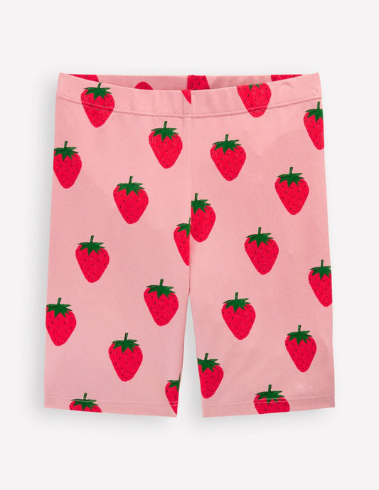 Boden Girls Biker Shorts-Pink Strawberries