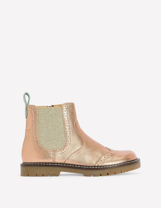 Boden Girls Leather Chelsea Boots-Bronze