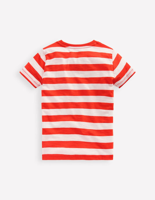 Boden Boys Everyday Short Sleeve T-Shirt-Fiesta / Coconut Milk