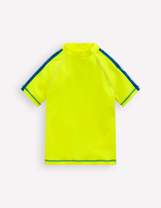 Boden Boys Short Sleeve Rash Vest-Acid Yellow