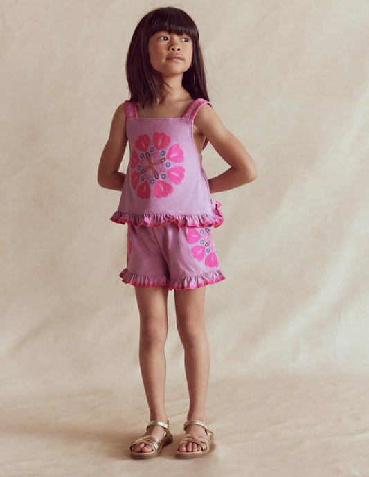 Boden Baby Embroidered Ruffle Top-Pink Punch Embroidery