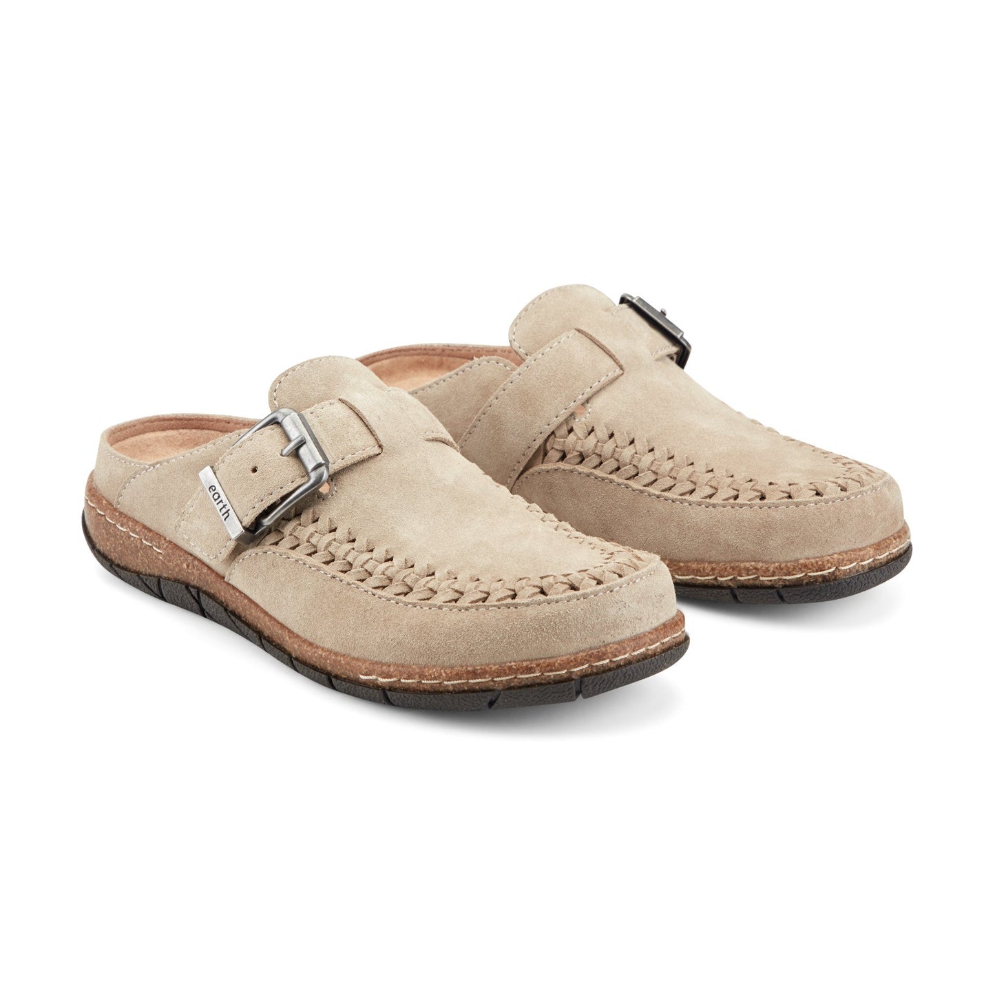 Earth Shoes Eileen Braided Suede Clogs