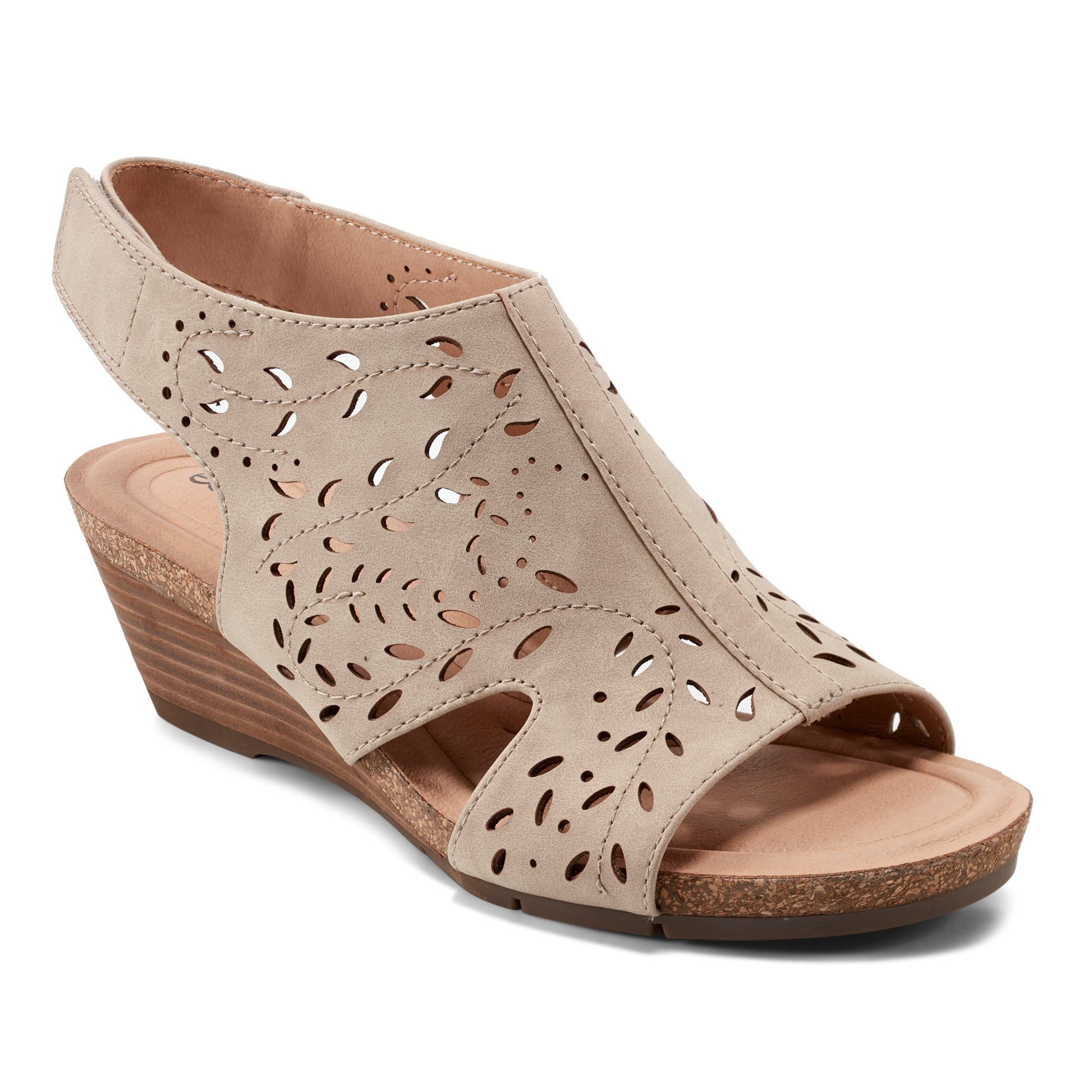 Earth Shoes Halin Round Toe Casual Slingback Wedge Sandals