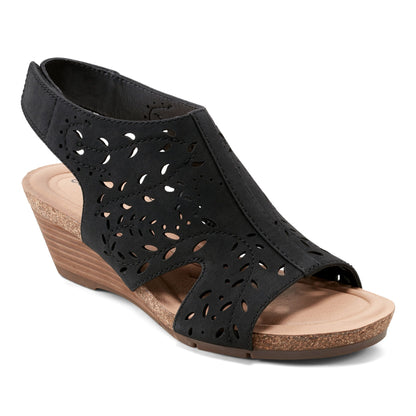 Earth Shoes Halin Round Toe Casual Slingback Wedge Sandals