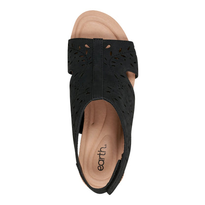 Earth Shoes Halin Round Toe Casual Slingback Wedge Sandals