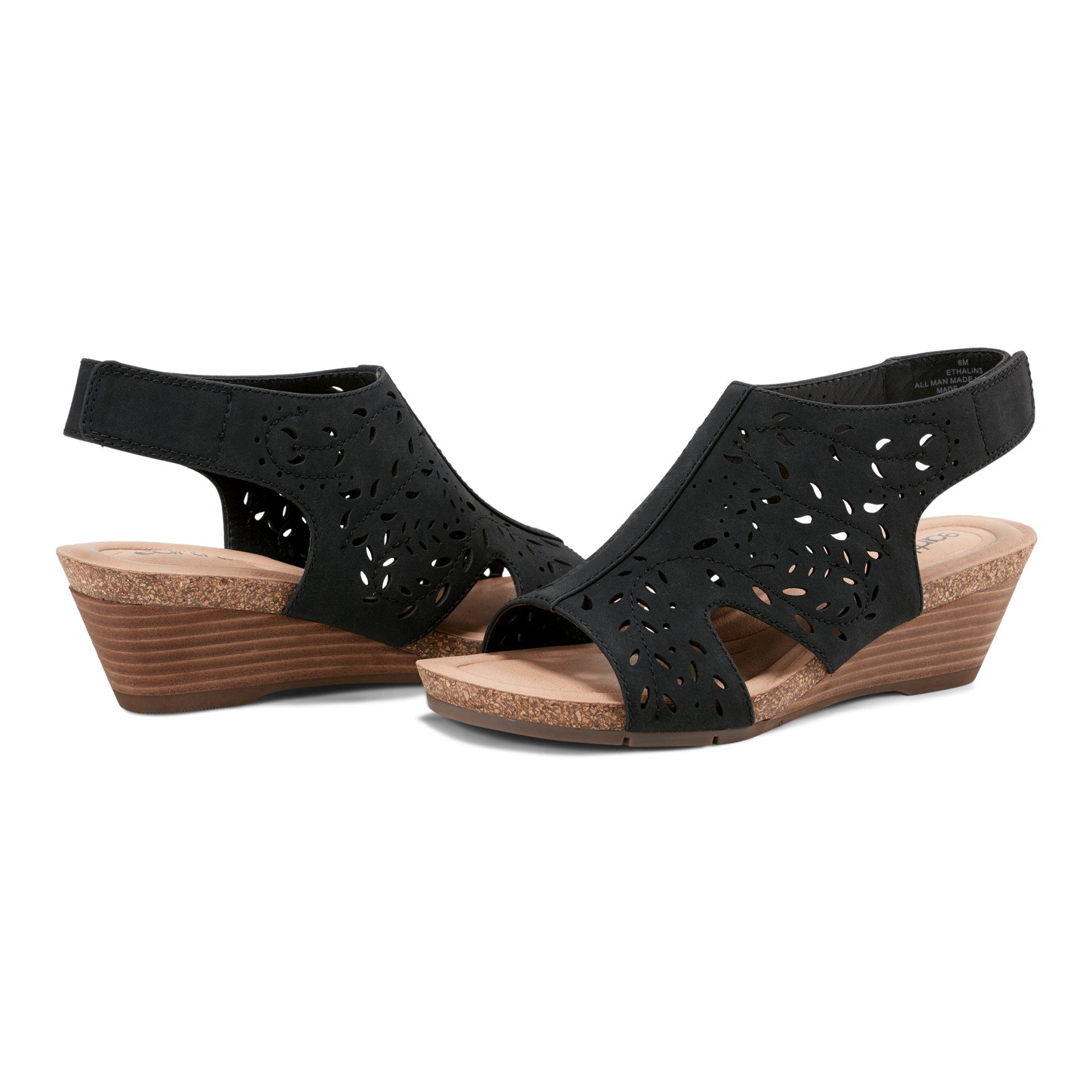 Earth Shoes Halin Round Toe Casual Slingback Wedge Sandals
