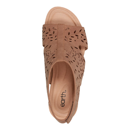 Earth Shoes Halin Round Toe Casual Slingback Wedge Sandals