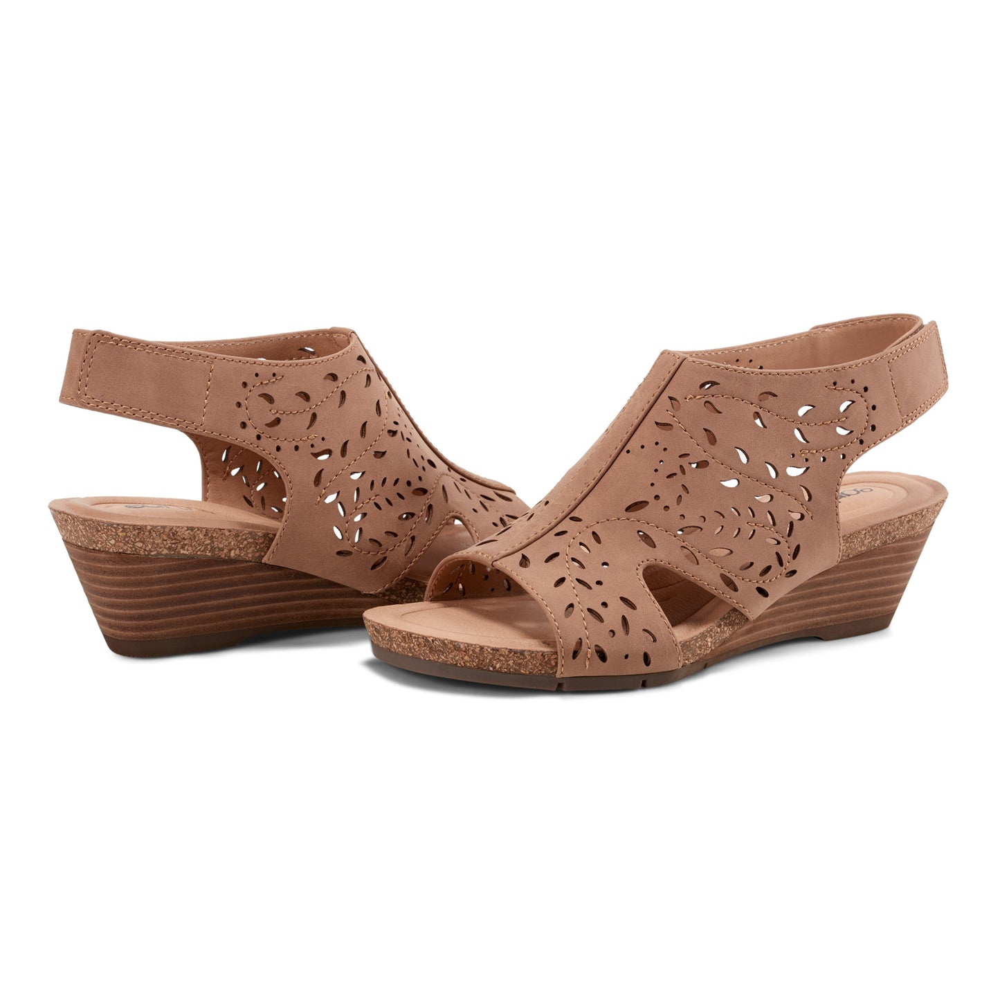 Earth Shoes Halin Round Toe Casual Slingback Wedge Sandals