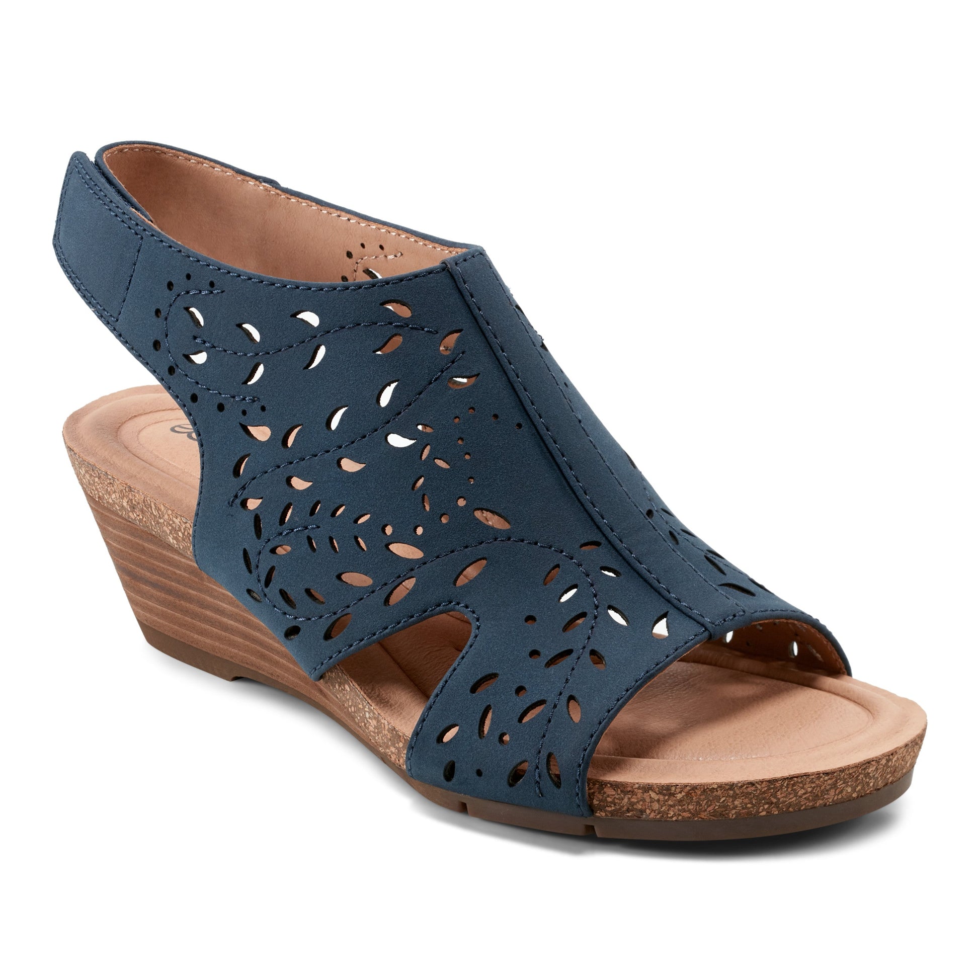 Earth Shoes Halin Round Toe Casual Slingback Wedge Sandals