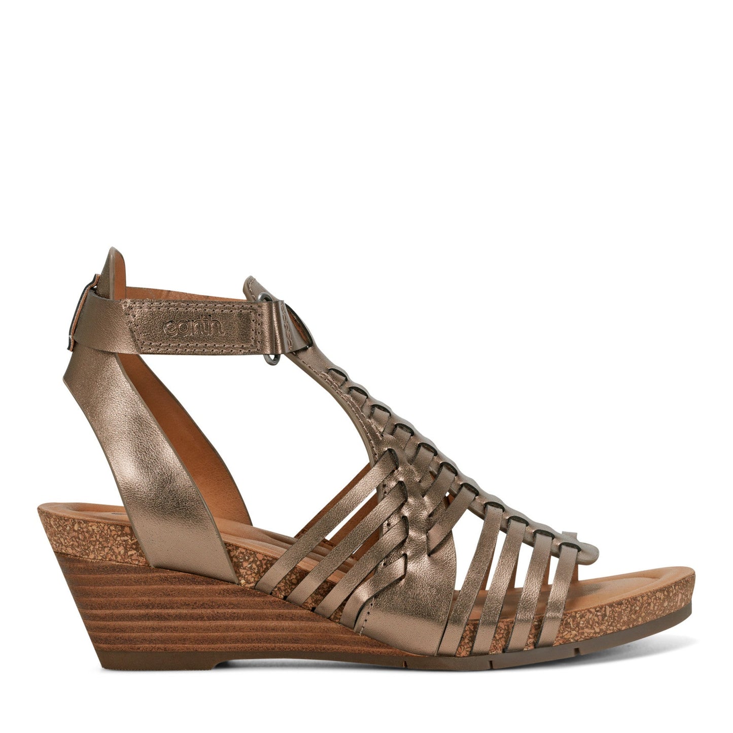 Earth Shoes Hattie Round Toe Strappy Wedge Sandals