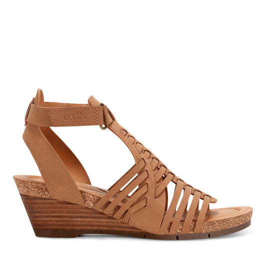 Earth Shoes Hattie Round Toe Strappy Wedge Sandals