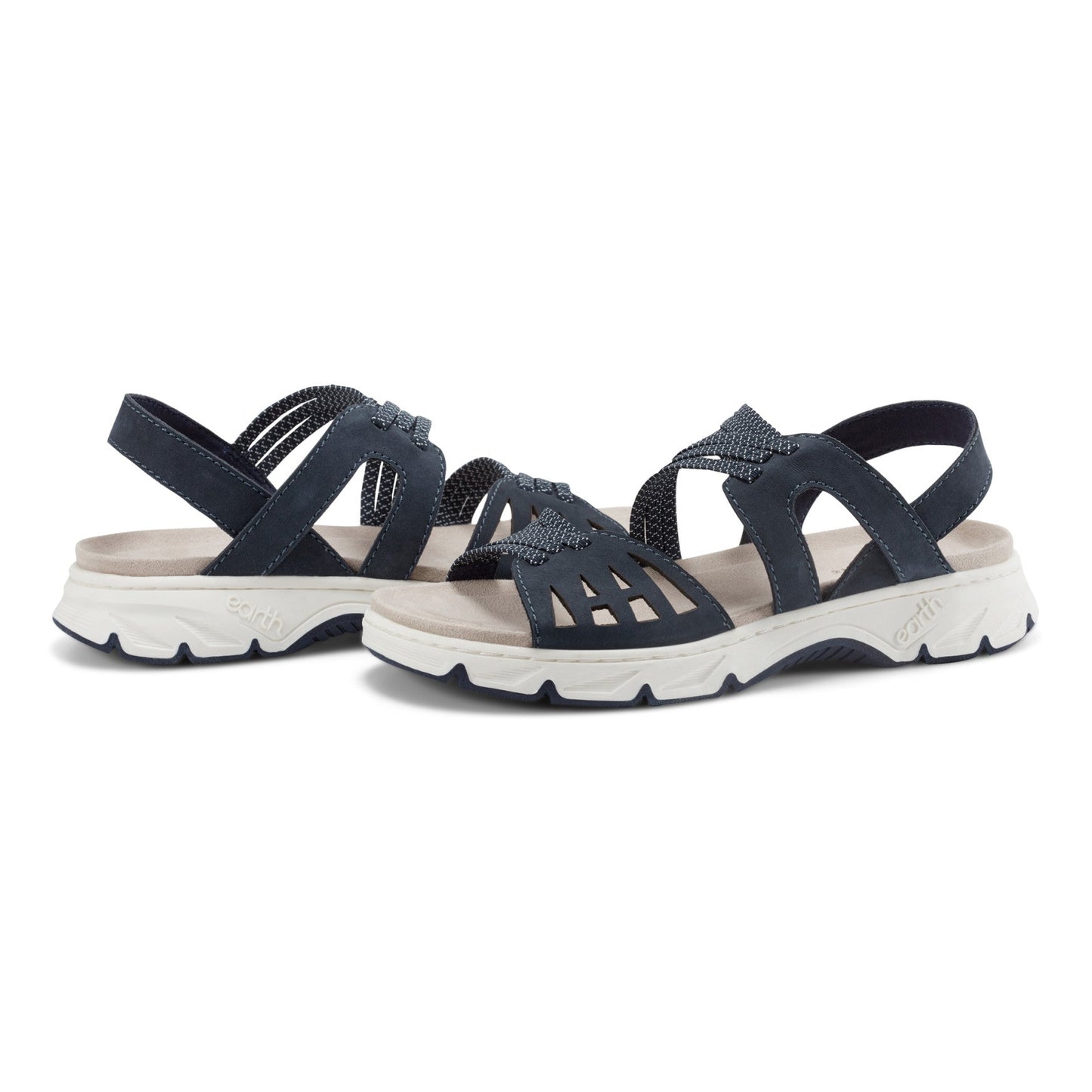 Earth Shoes Vernon Strappy Slingback Casual Flat Sandals