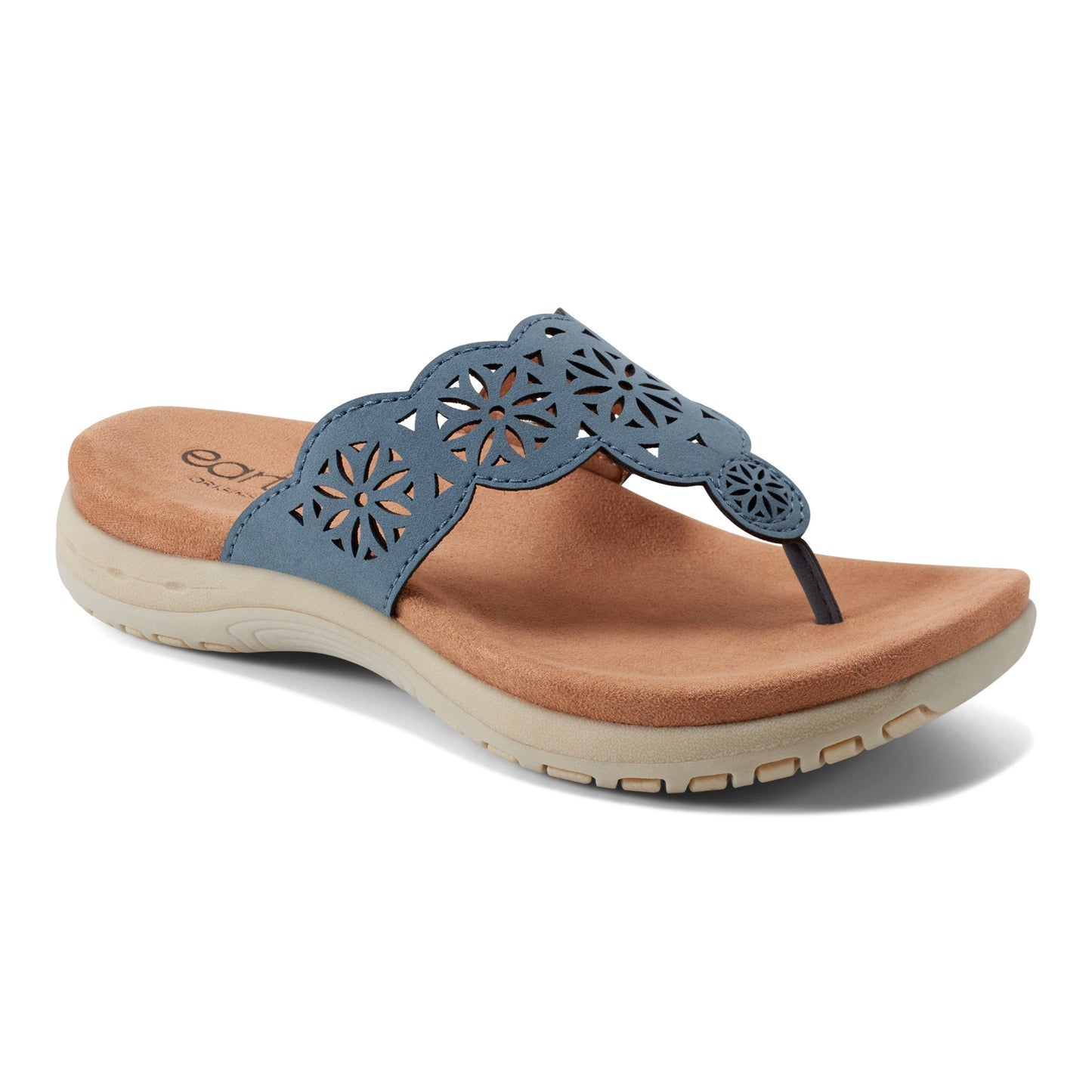 Earth Shoes Sadie Square Toe Casual Slip-on Flat Sandals